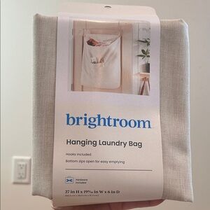 Brightroom Cream Hanging Laundry Bag new with hardware